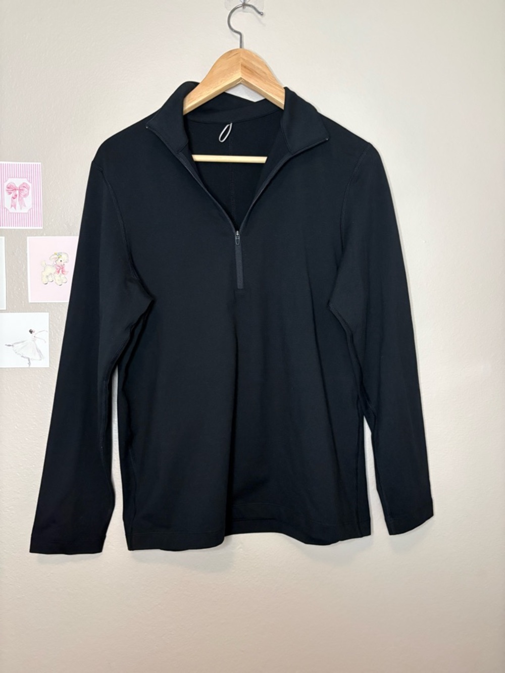 Lululemon black half zip athletic women’s long sleeve workout casual preppy smal